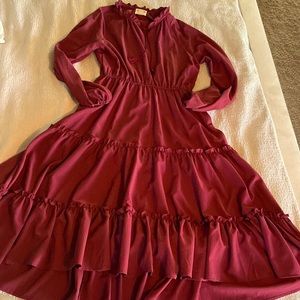 Joyfolie - Large Women’s High-low, long sleeve maxi length dress